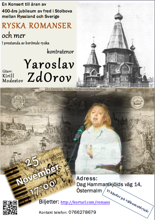 Romanskväll. Contratenor Yaroslav Zdorov i Stockholm